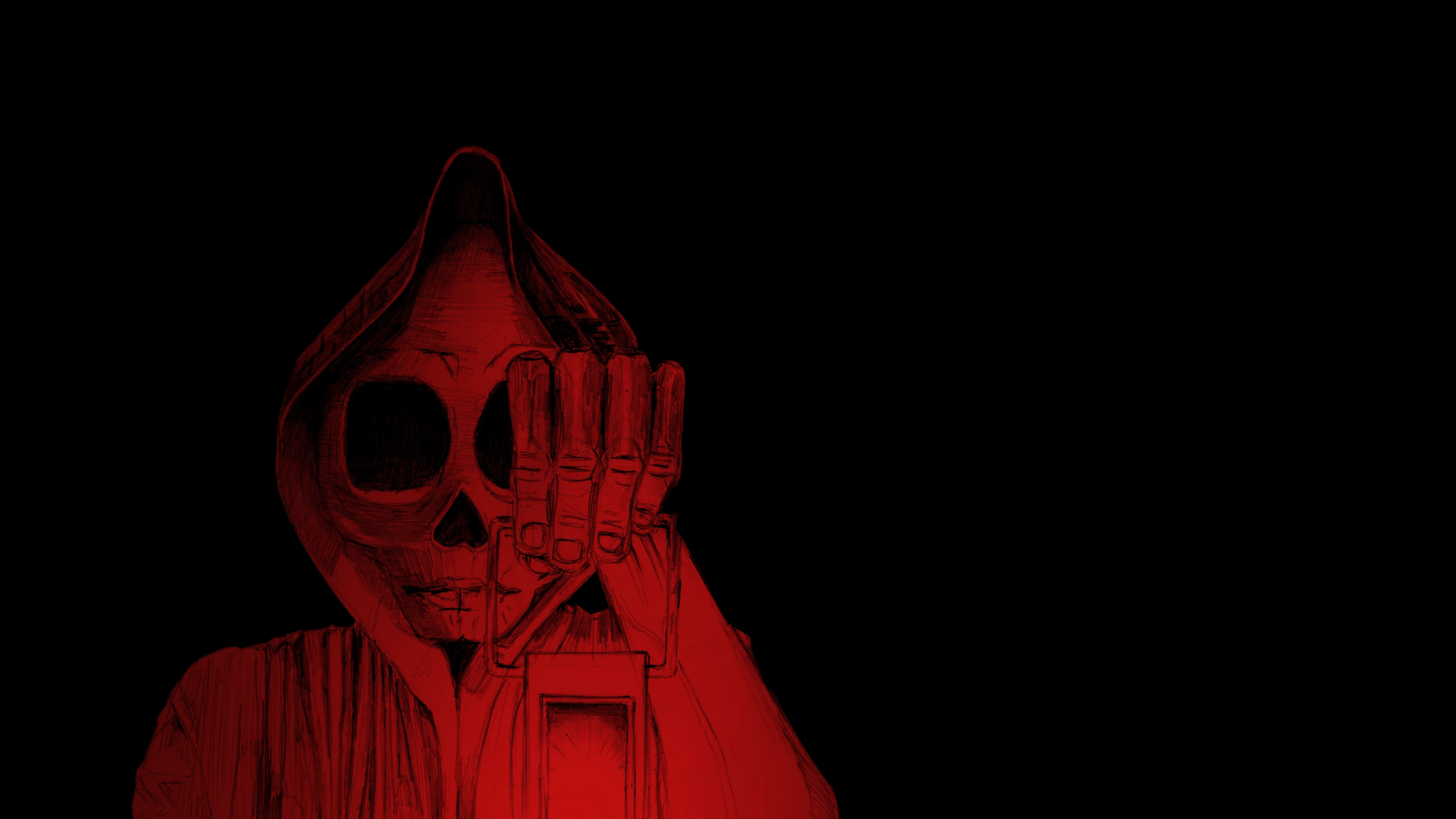 Red skull artwork by Greg Barry